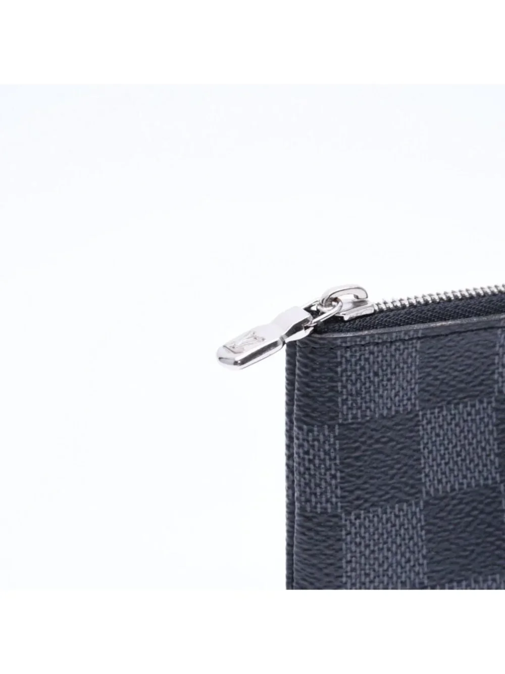 Louis Vuitton Pochette Cles Coin Purse Damier Graphite Canvas Black Gray Silver